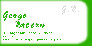 gergo matern business card